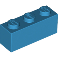 Lego kostka (kostička) 1x3, azurová tmavá (6154879)
